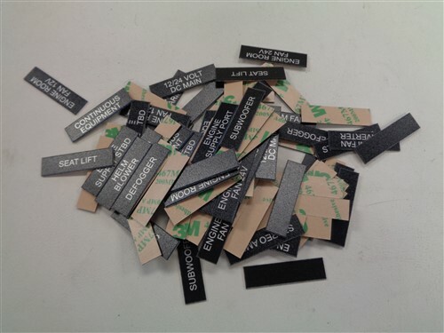 BREAKER & SWITCH PANEL SELF ADHESIVE LABEL KIT BLACK BOAT