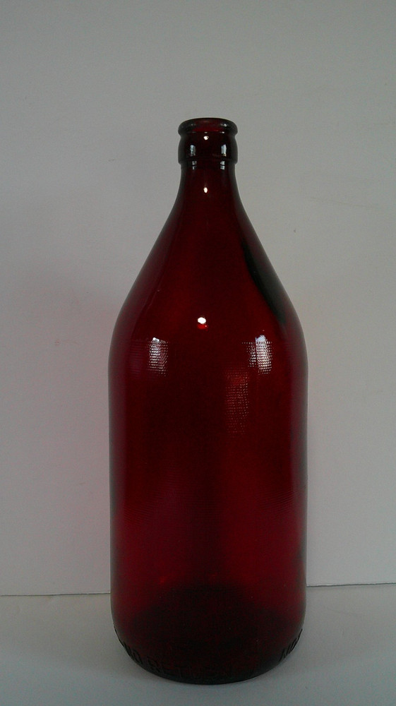 Vintage Anchorglass Royal Ruby 1950 Quart Schlitz Beer Bottle