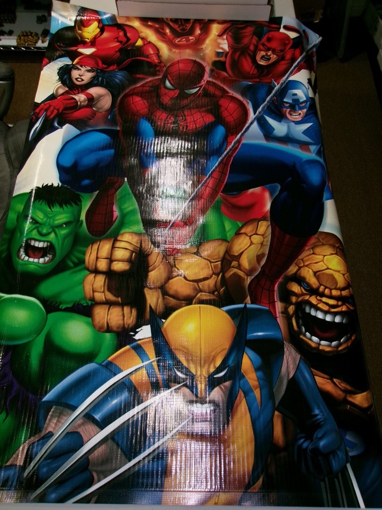 = Marvel Superhero Vinyl poster LARGE 52x36 =