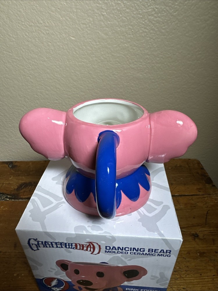 Grateful Dead Dancing Bear Ceramic Mug. Pink