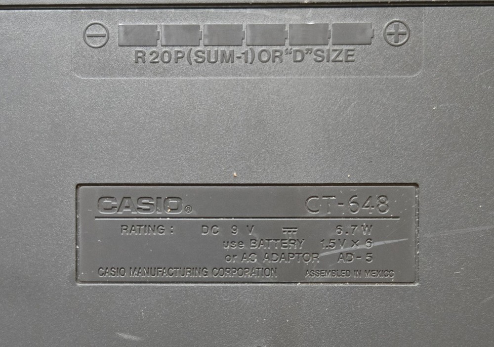 Vintage Casio CT-648 61-Key Keyboard Pulse Code Modulation w/Power Cord *WORKS*