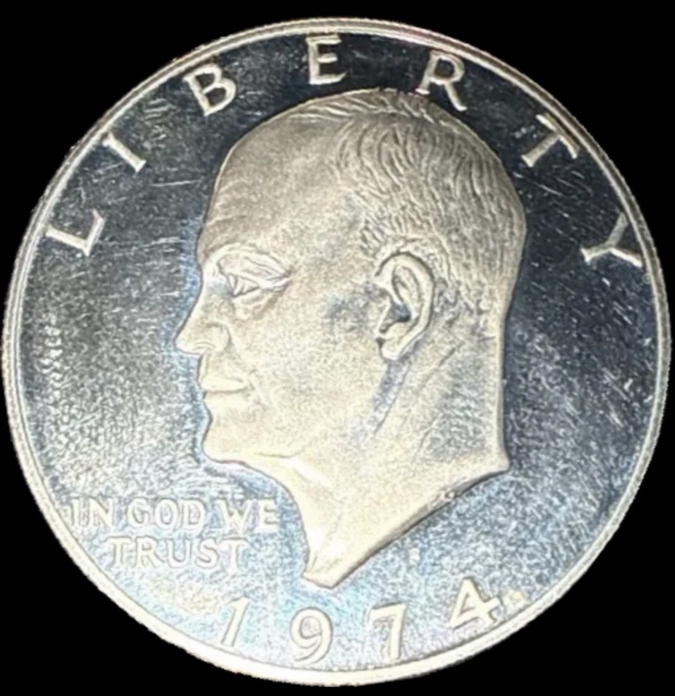 1974 USA Eisenhower Dollar Coin Flying Eagle