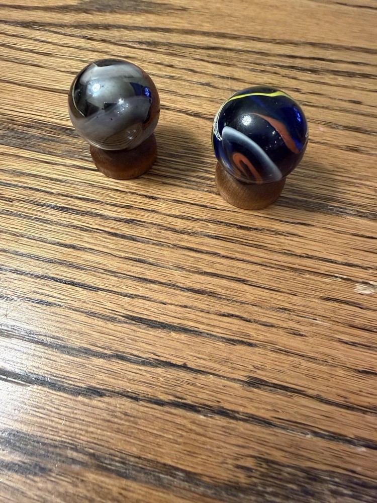 Vintage 2 Marbles w/ Harley-Davidson Logo
