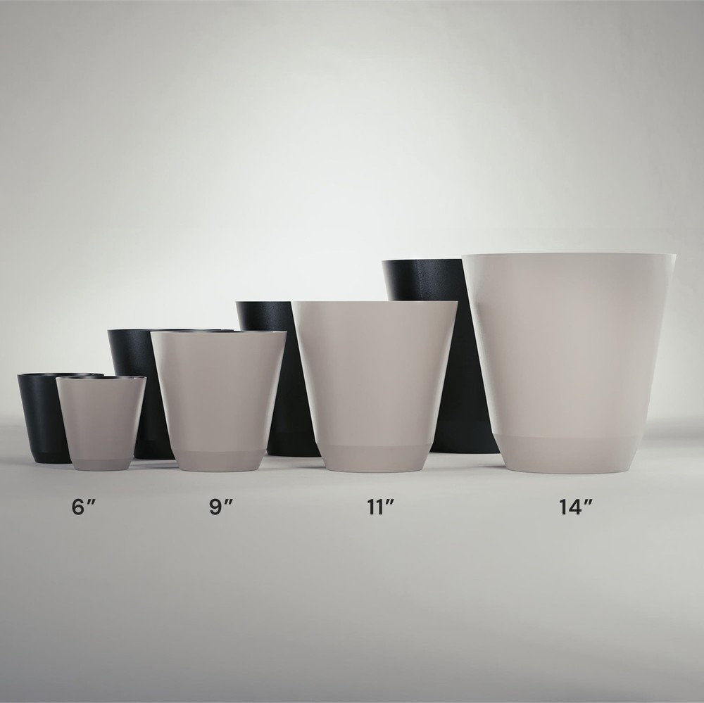 14 in. Beige Resin Self-Watering Planter
