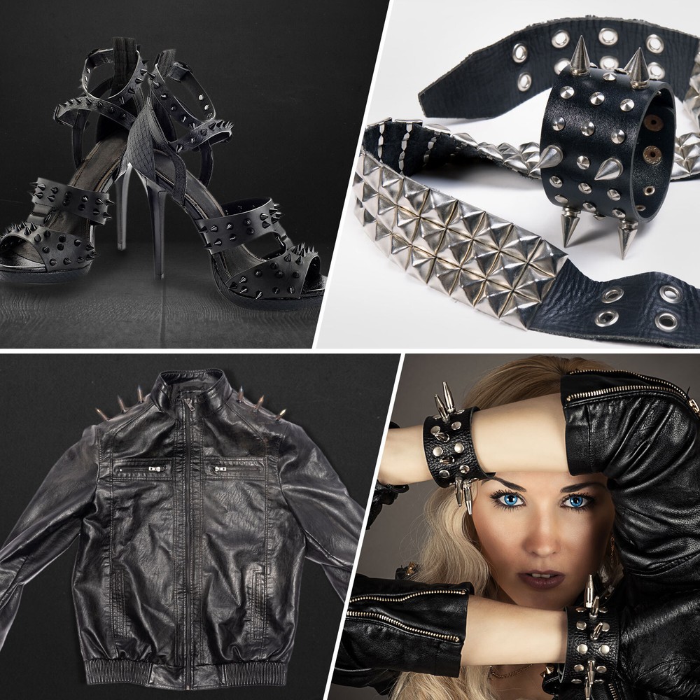 20Sets Cone Spike Stud Rivet, 8x12mm Tree Studs and Spikes (Light Purple)