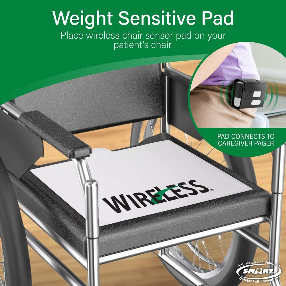 Smart Caregiver Chair Exit Alarm System with Wireless Pager and for Fall Prev...