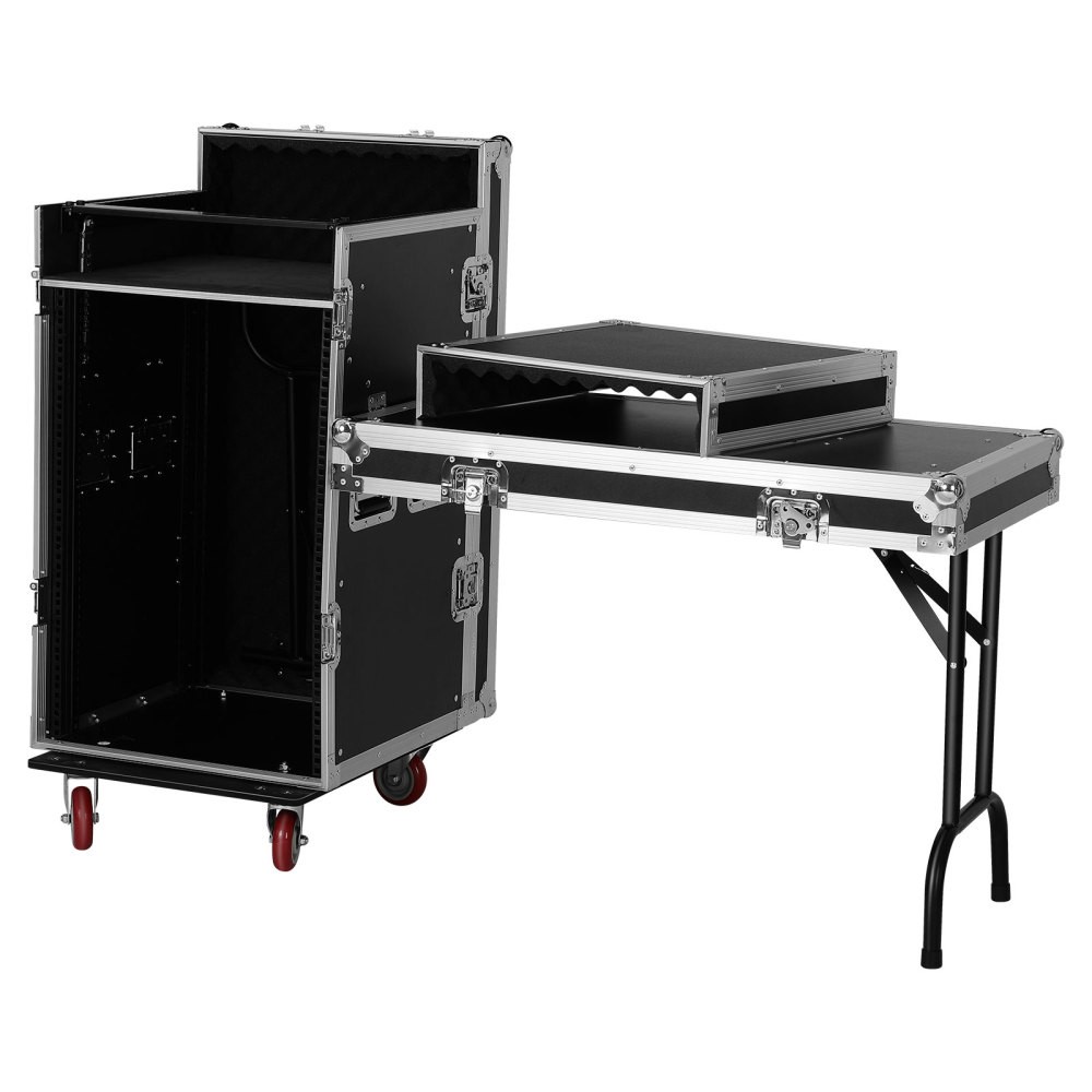 16U DJ Road Case Flight Case Tilted Mixer Stand & Work Table,Studio Rack Cabinet