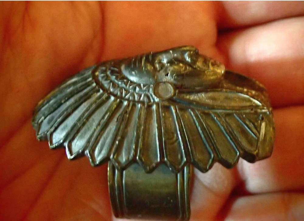 Native American Indian with Headdress Ring adjustable
