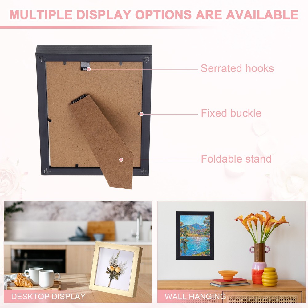 8x8 Inch Shadow Box Display Frame, 2cm Deep Photo Shadow Box, White