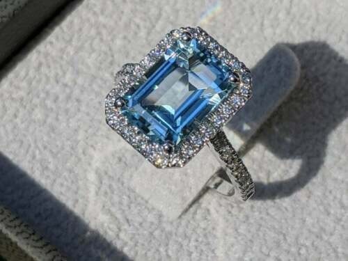 2.84 Ct Natural Topaz Diamond Wedding Anniversary Ring 14K Solid White Gold