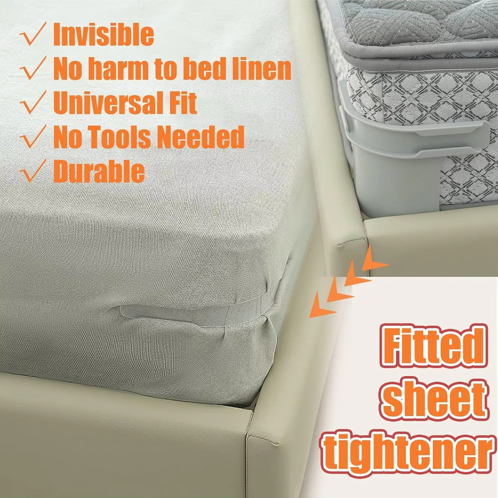 Bedsheet Holder Straps 4 Pack Fitted Sheet Clips Secure Non Slip Mattress Corner