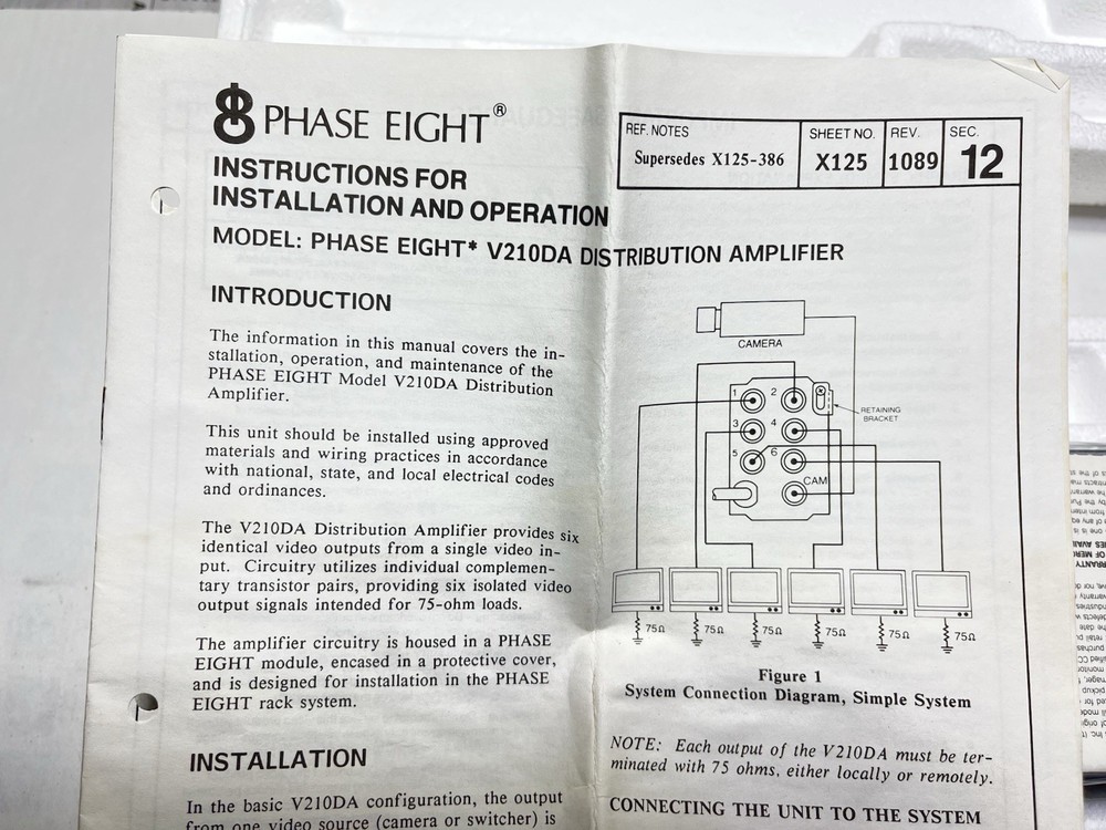 Vicon Phase Eight V210DA Distribution Amplifier