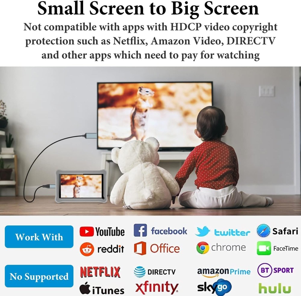 iShare iOS Wireless HDMI Display Adapter for iPhone, Streaming Mirroring Devi...