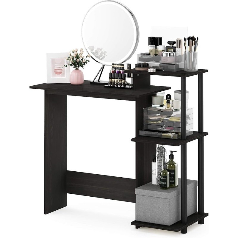 Compact Computer Desk W/ CPU Storage Elevated Shelf Easy Assembly Sturdy Design