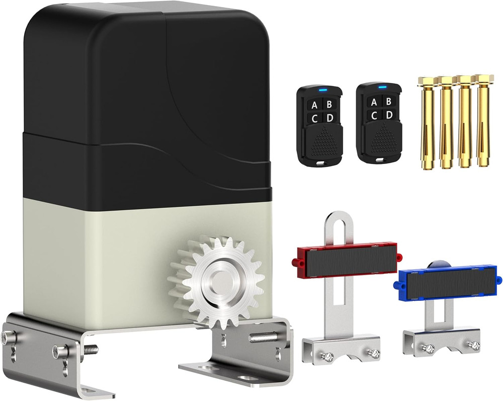 Automatic Sliding Gate Opener 900Lbs with 2 Remote Controls, Rack Driven Electri