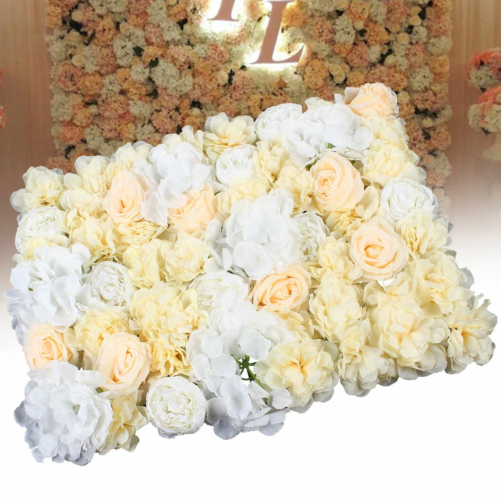 12pcs Silk Flower Wall Panel Artificial Hydrangea Flower Backdrop Wedding Decor