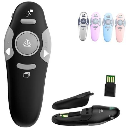 Presentation Clicker Wireless Presenter Remote Clicker for Black USB A