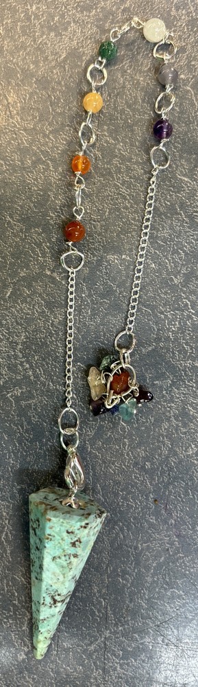 turquoise Pendulum With Detachable Chakra Chain