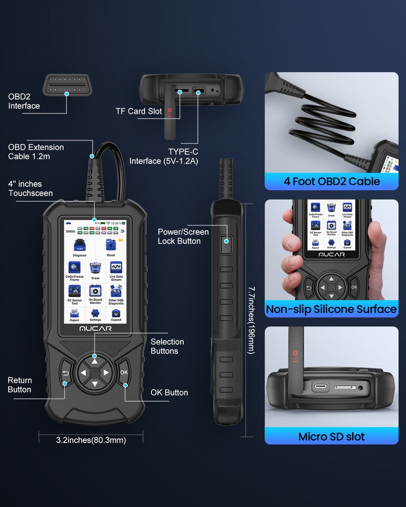 Automotive Car OBD2 Scanner Fault Code Reader Check Engine Light Diagnostic Tool
