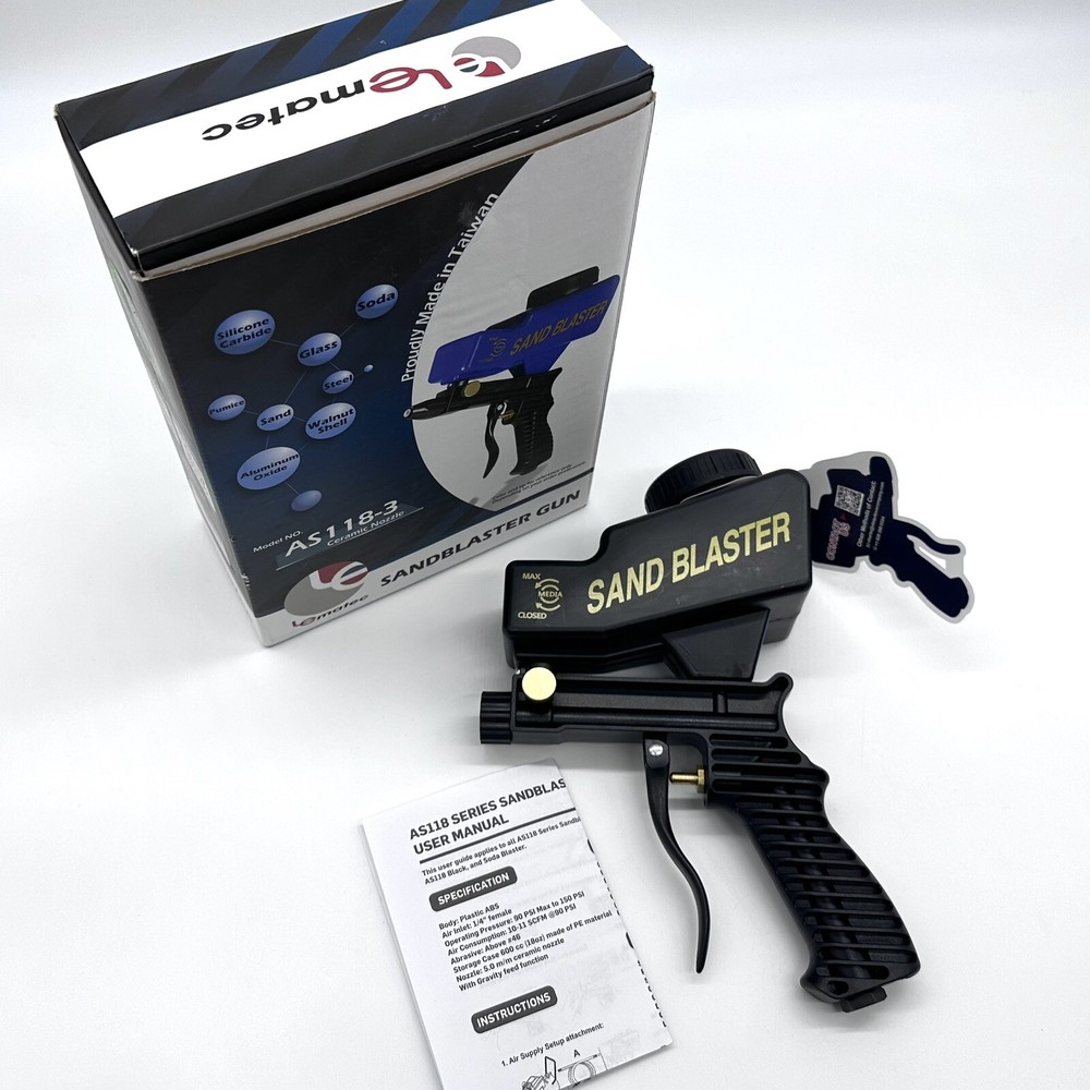 LE LEMATEC Sand Blaster Gun for Air Compressor, Paint/Rust *Needs Nozzle*