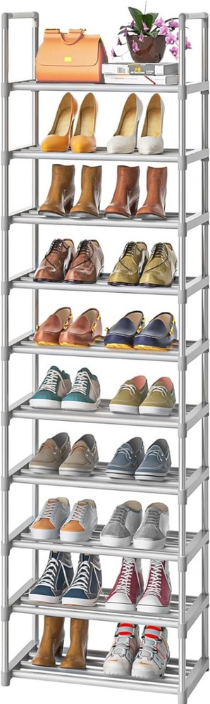 Adjustable and Stackable Shoe Organizer Shelf - Efficient Shoe Storage Solution