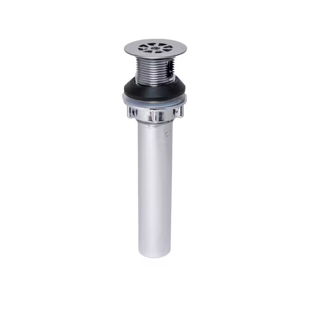 Designline Chrome-Plated Plastic Grid Drain with Overflow