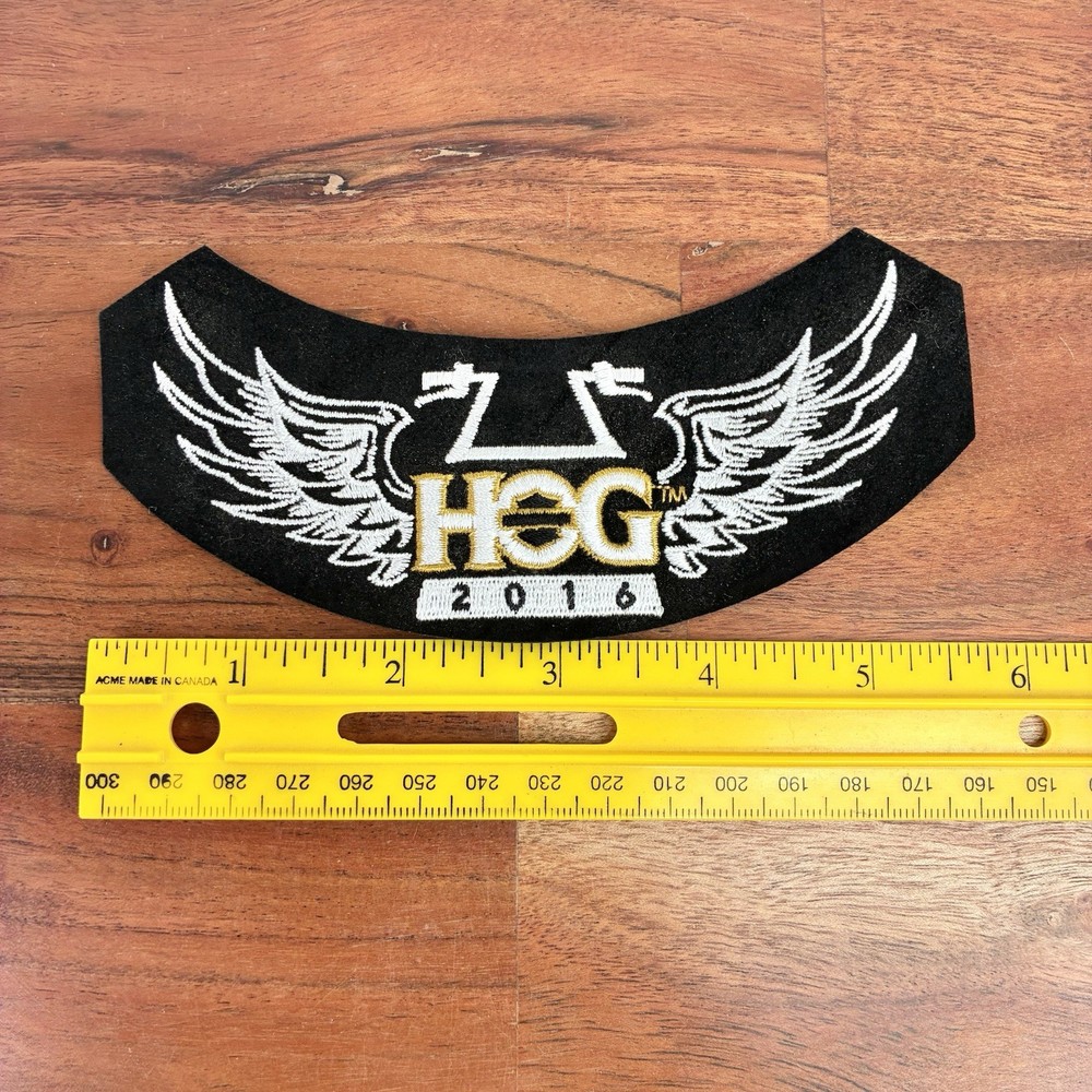 2016 HARLEY DAVIDSON OWNERS GROUP HOG VEST JACKET PATCH Bars Wings