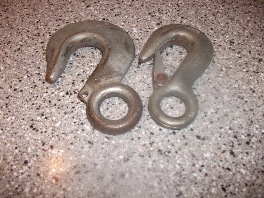 TWO USED - Eye Sling HOOKS - Galvanized