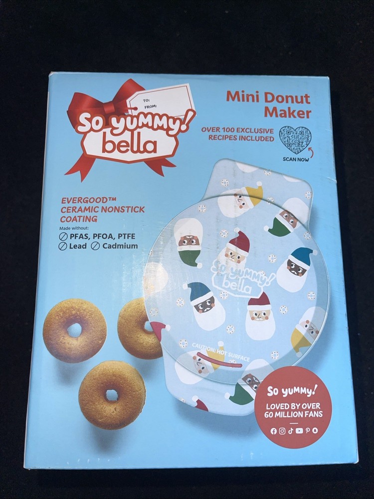 Bella Compact Mini Donut Doughnut Maker Dessert Nonstick Blue