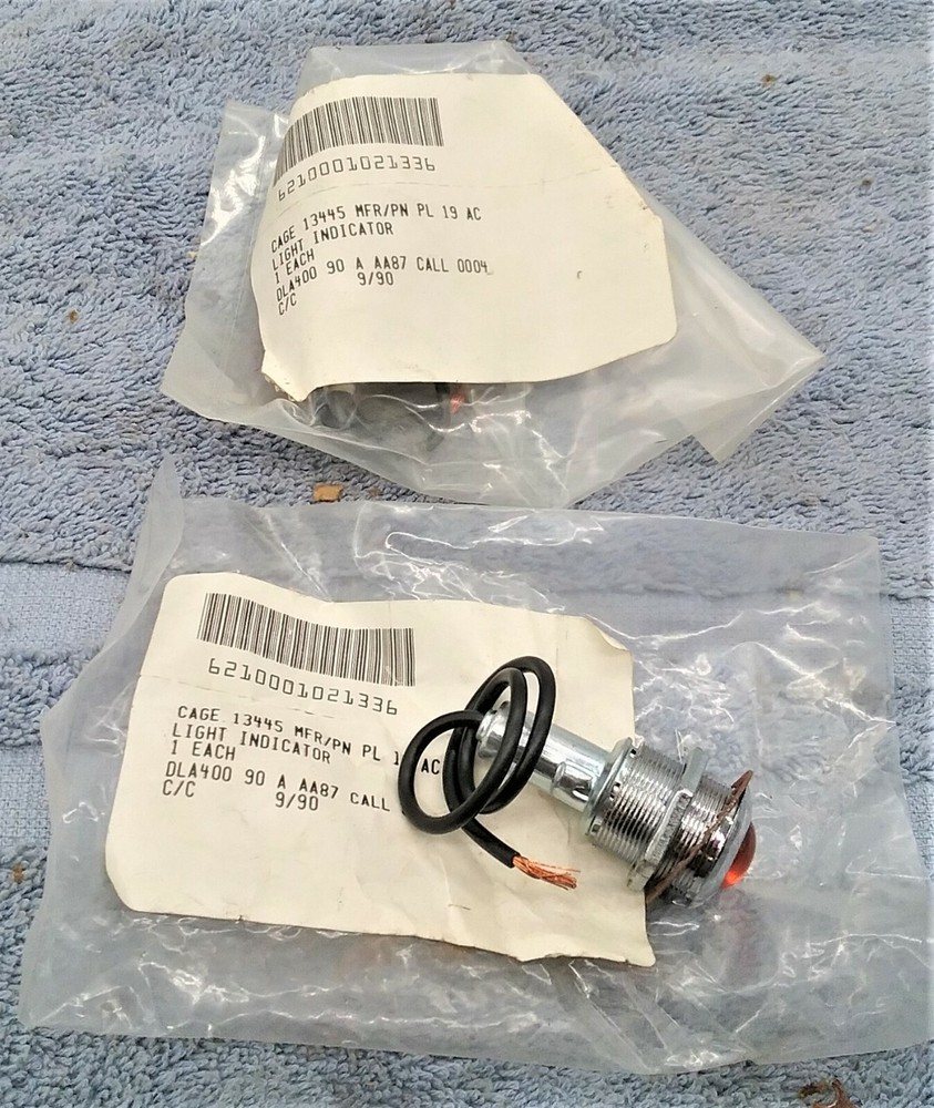 2 NOS 12 volt Amber LED Indicator Lights