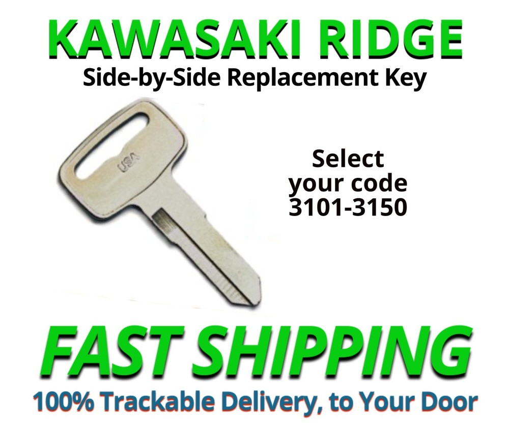 Kawasaki Ridge Keys UTV Replacement Key Cut to your Code 3101-3150