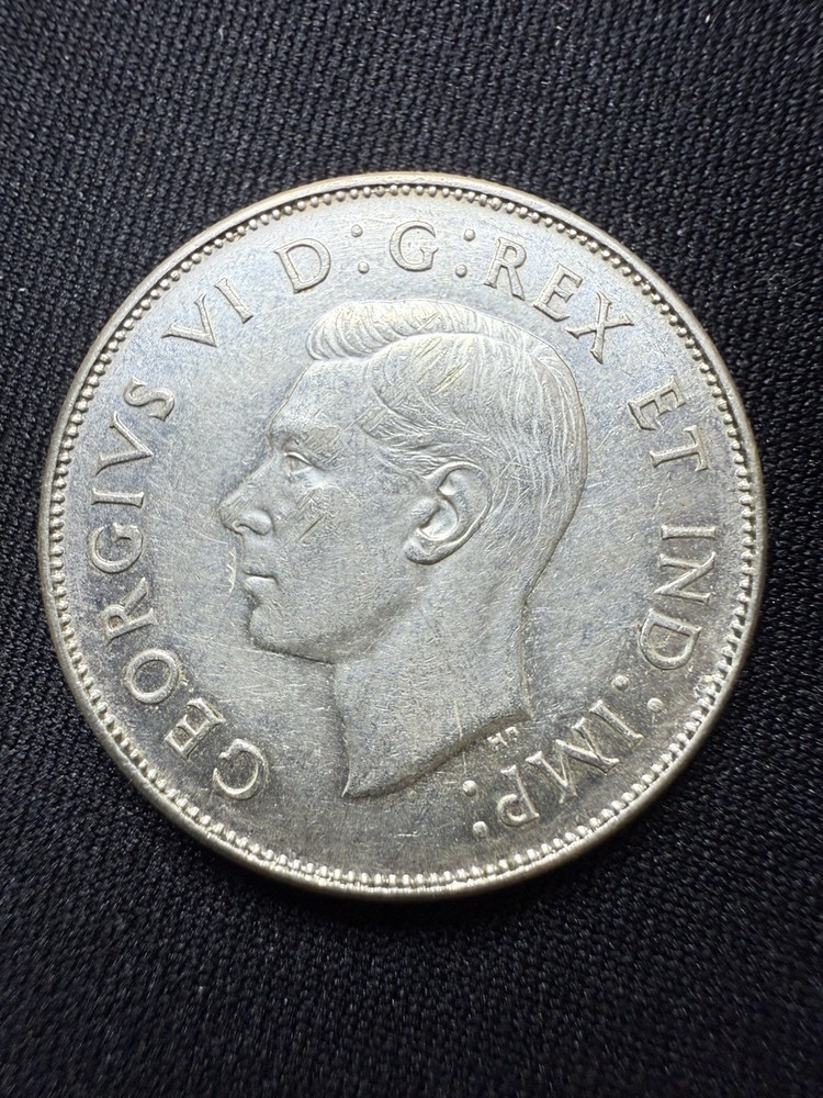 1945 Canada 50 Cents Silver Coin