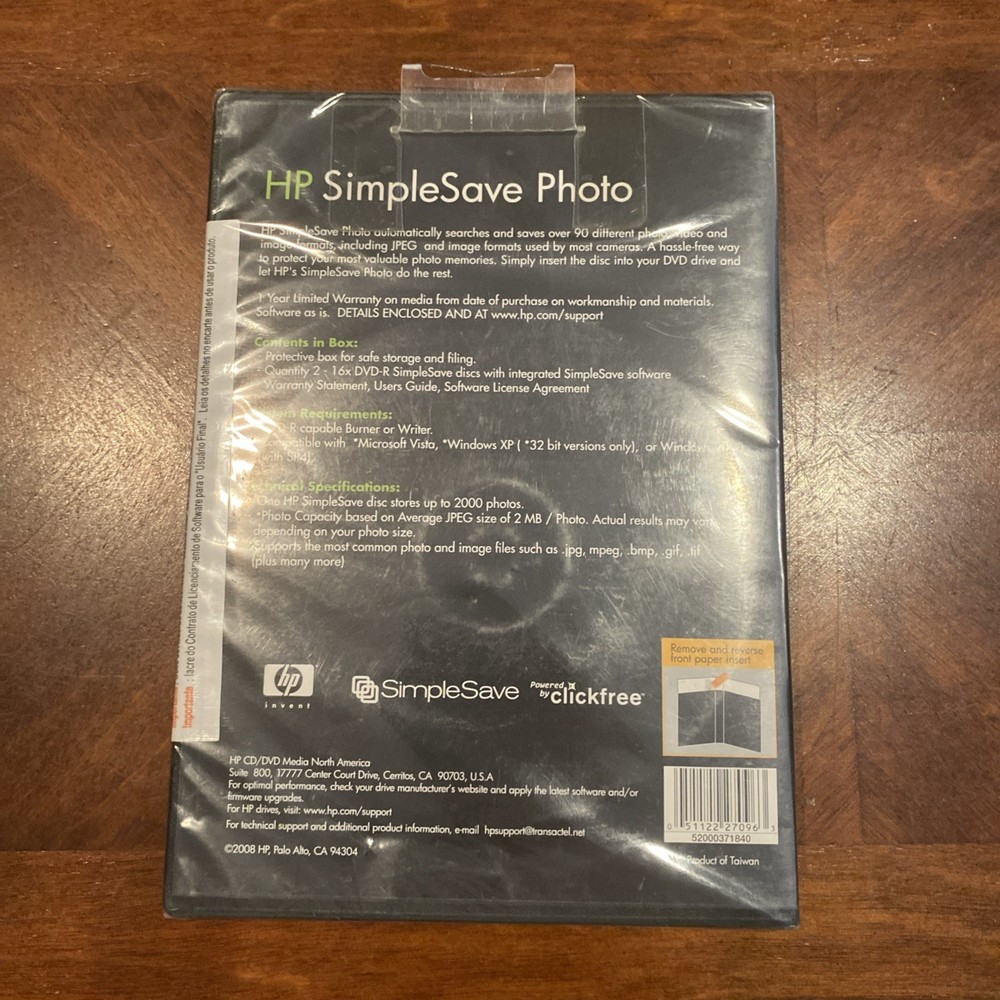 HP SimpleSave Photo DVD Automatic Backup System