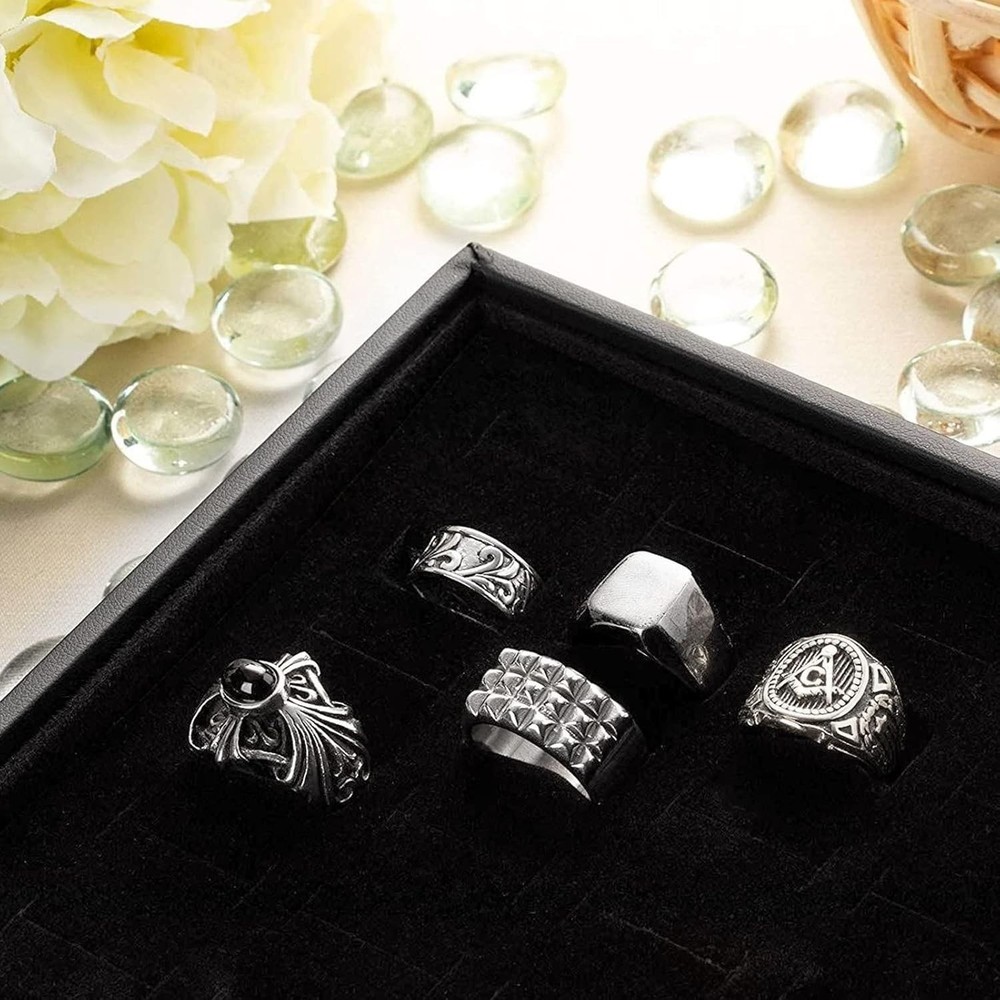 100 Slots Ring Holder Ring Organizer Stackable Jewelry Tray Display for Drawer