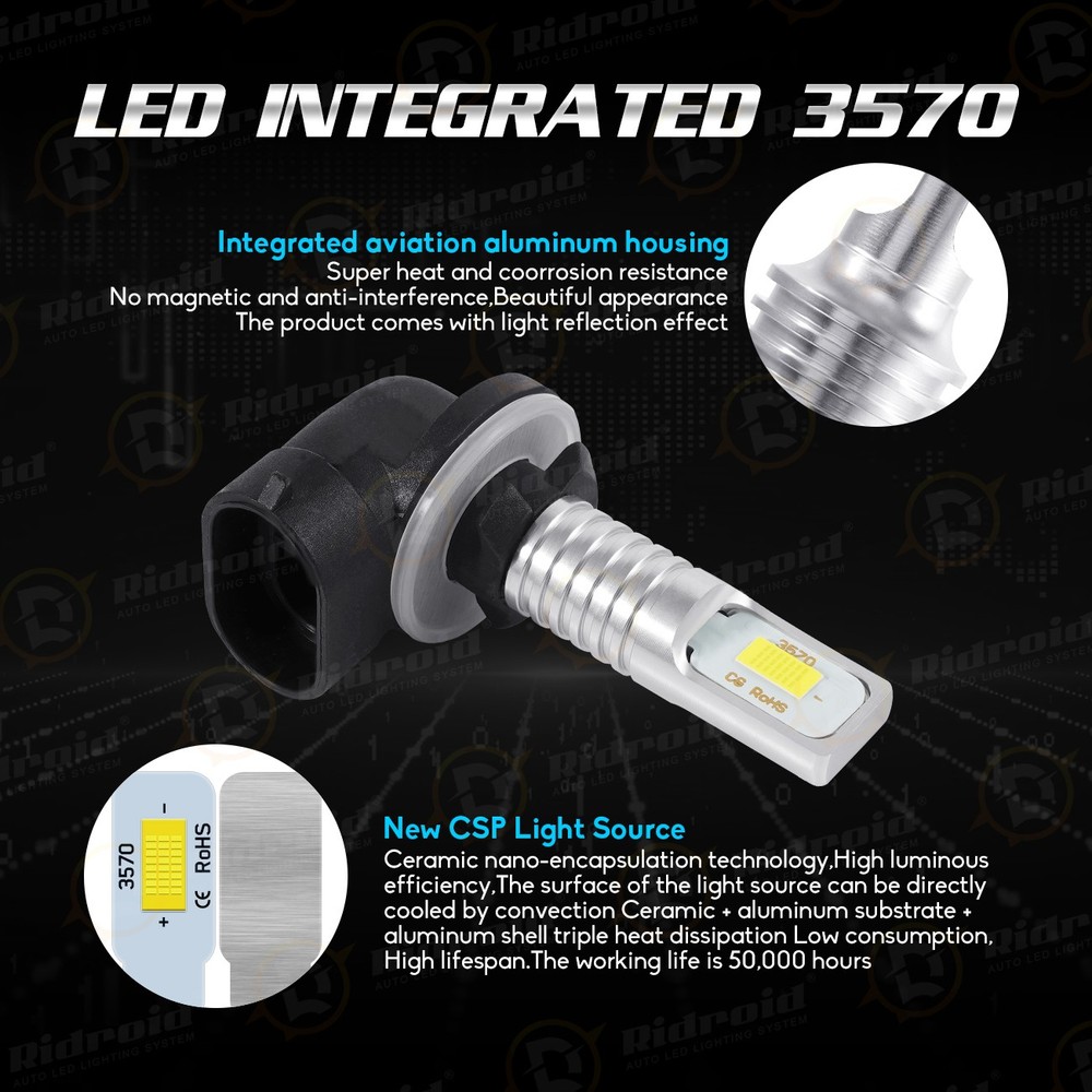 2x 881 LED 12V Car/Tractor/Golf Cart Fog Light Bright Bulbs 862/886/889/894/896