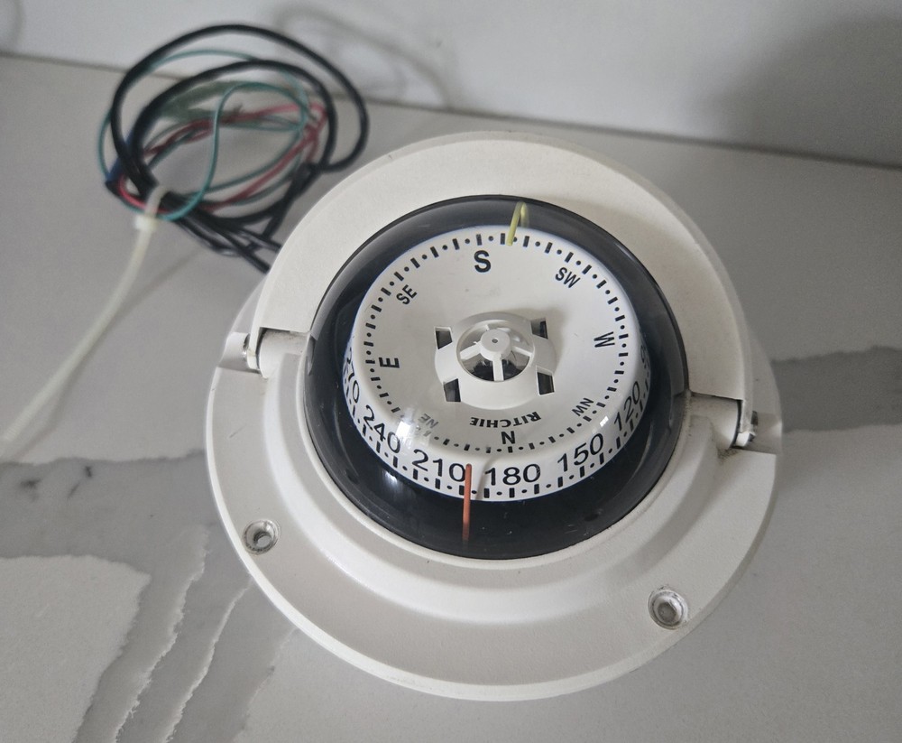 Ritchie Compass, Flush Mount, 3" Dial, White F-82W