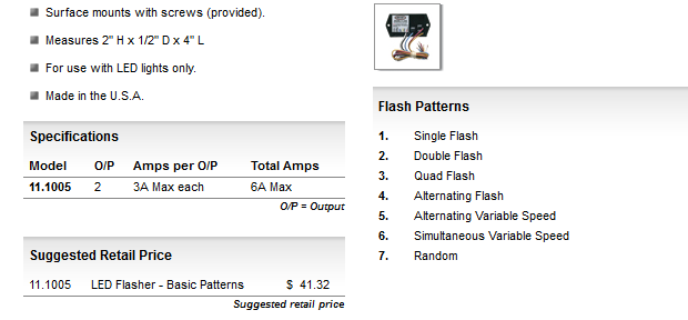 SHO-ME LED FLASHER 7 PATTERNS - Model# 11.1005 Able2