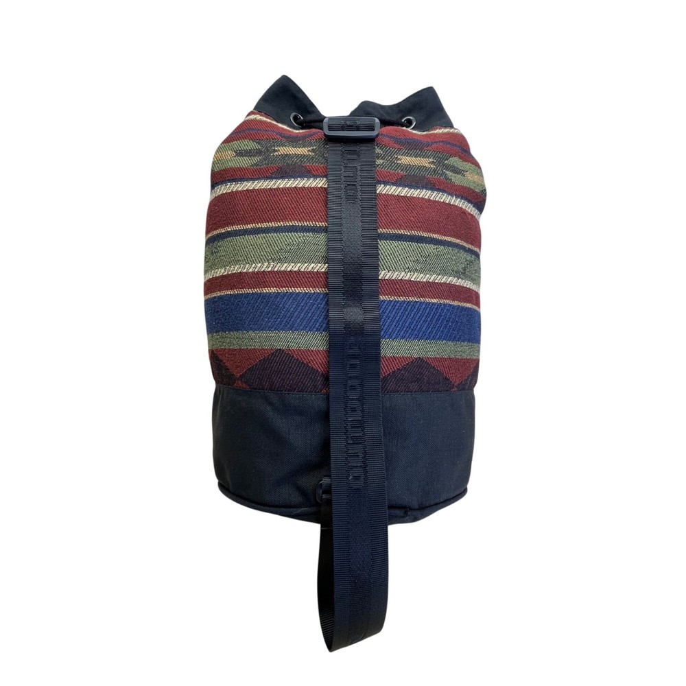 Outdoor Products Black & Red Striped Pattern Canvas & Adjustable Strap Backpack