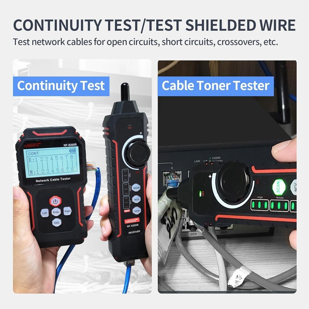 Advanced Network Cable Tester with PoE & NCV Multifunctional Scan Mode Cable NEW