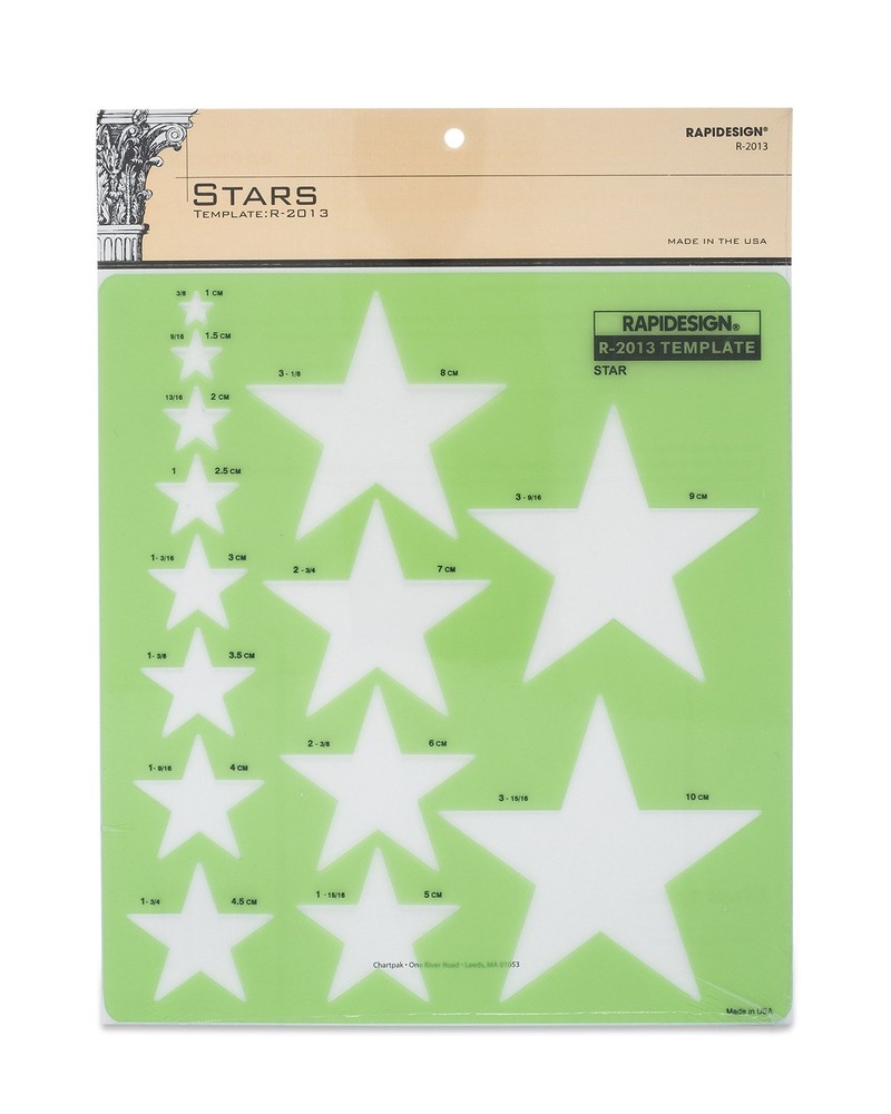 Rapidesign Stars Template, 1 Each (R2013),Stencils & Templates