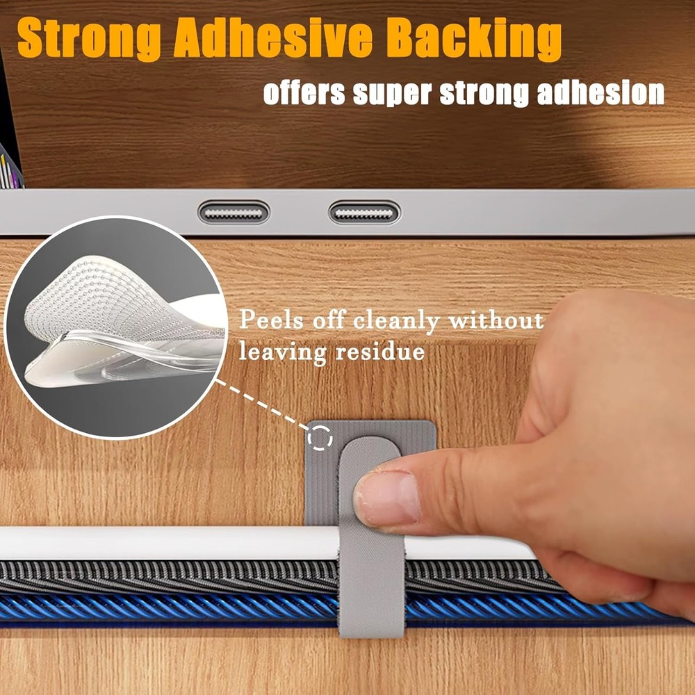 Reusable Cable Straps 80PC, Self Adhesive