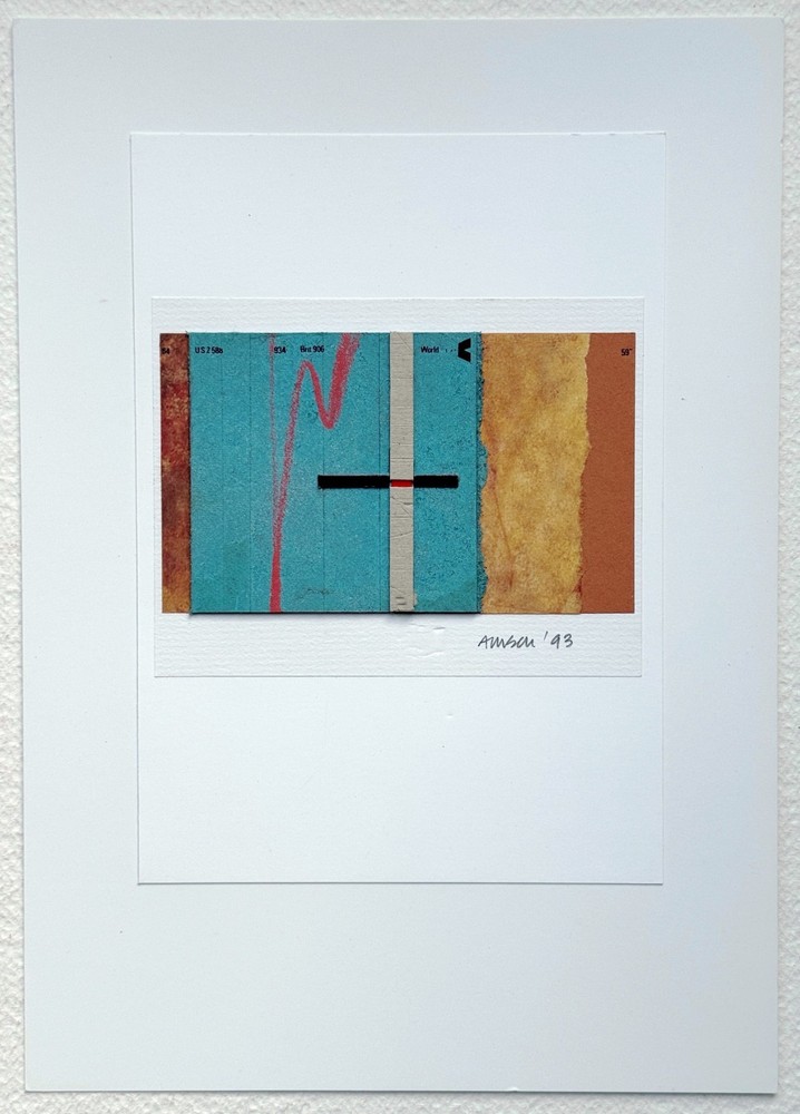 HARRY AMSON (British 20C) - MIXED MEDIA ABSTRACT COMPOSITION #3