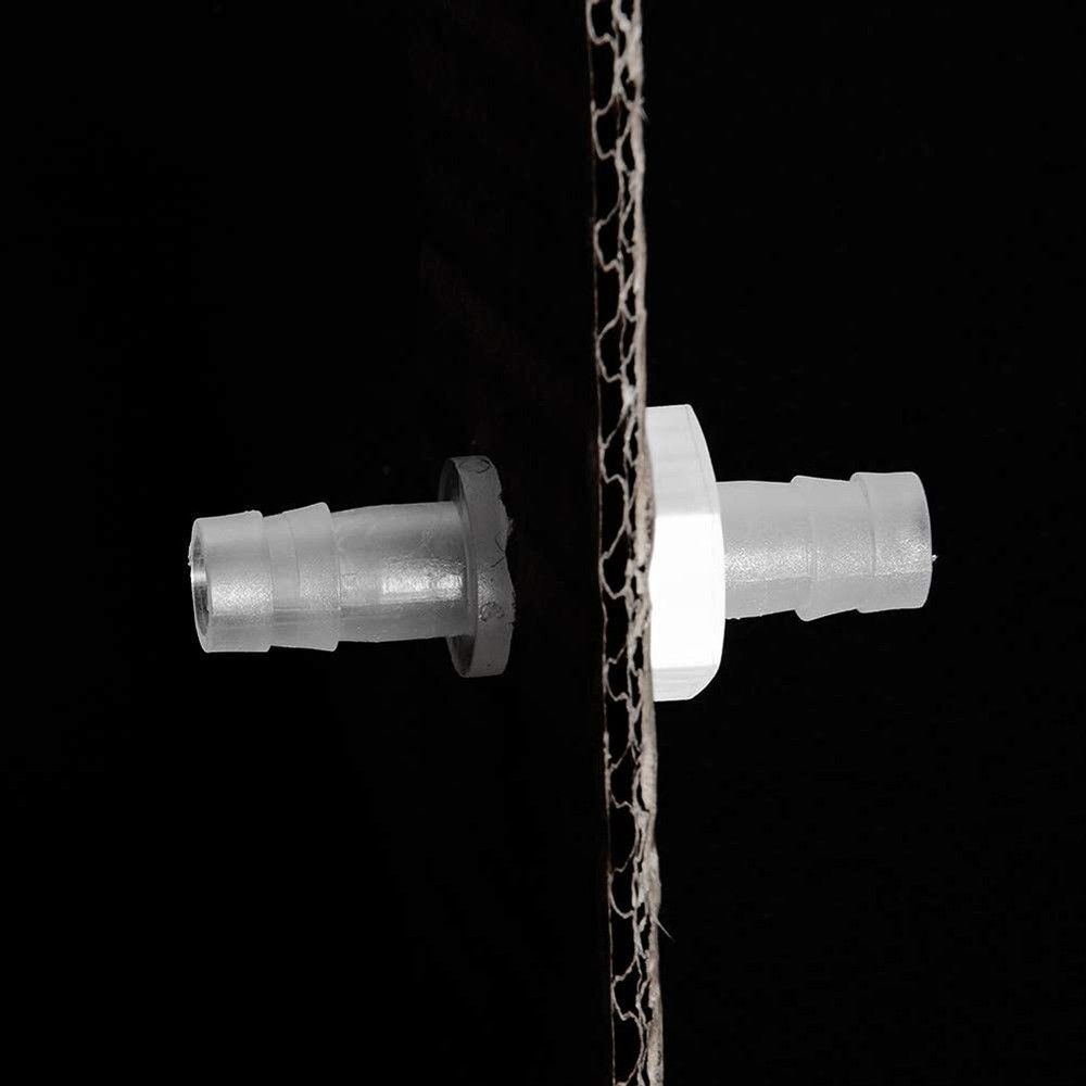 1/4" Hose Barb Thru-Bulk Bulkhead Fitting Hex Barbed Fitting Plastic Adapter