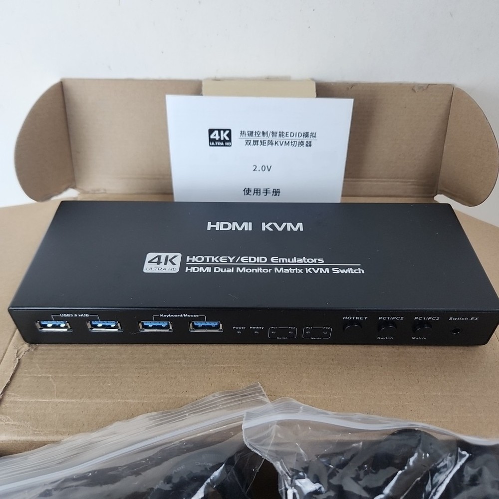 KVM Switch 2 Monitors 2 Computers 4k 144hz Extended Display HDMI