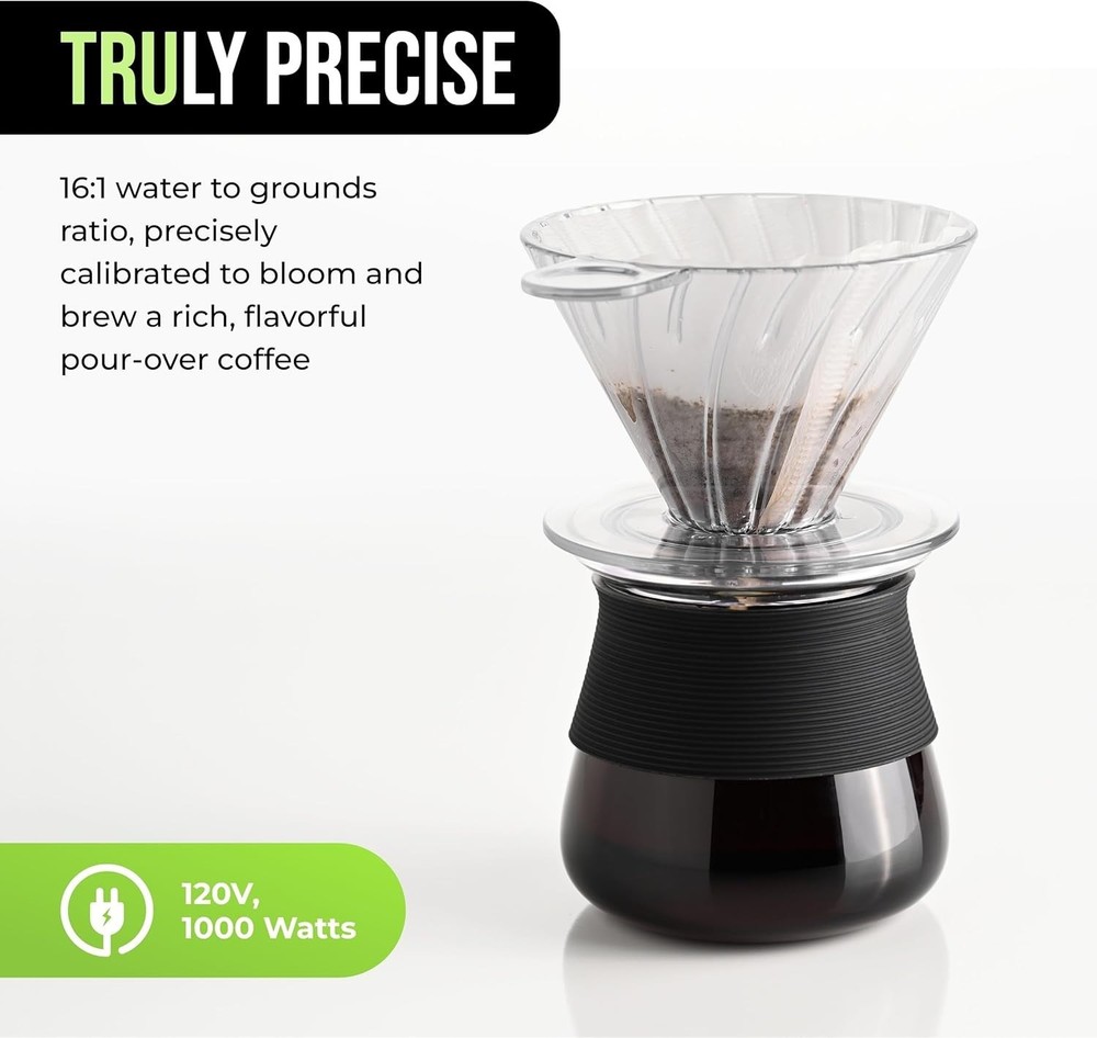 TRU Automatic Pour Over Coffee Maker with Digital Controls