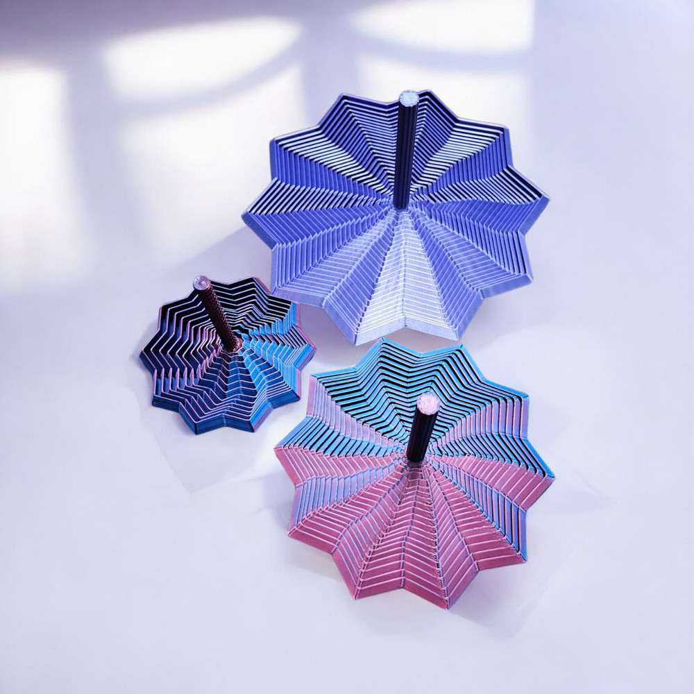 3D Printed Fidget Star with Handle, Color and Size Options