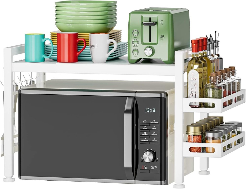 Above Microwave Rack - Adjustable Countertop with Spice Organizer