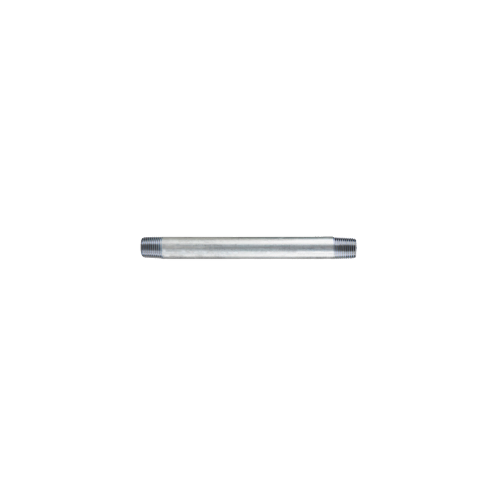 1/4" MNPT X 6" Long Threaded Galvanized Pipe Nipple
