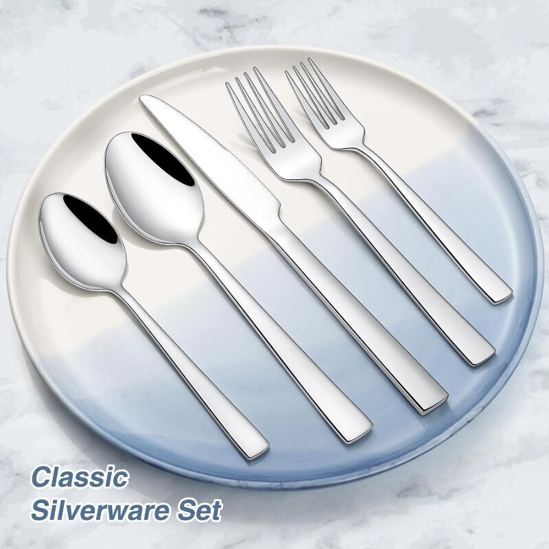 60 Piece Silverware Set For 12 Stainless Steel Flatware Tableware Set Cutlery