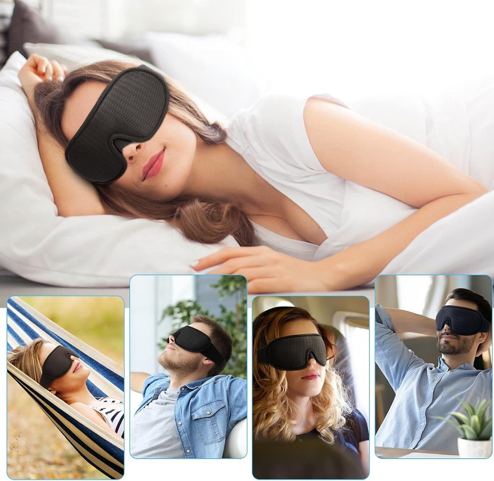 Luxury 3D Contoured Sleep Mask - 100% Light Blocking & Adjustable Comfort